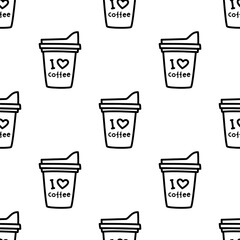 coffee paper cup pattern background. vintage take away paper coffee cup pattern background. cafe pattern background. Take away coffee cup pattern background. paper coffee cups background.