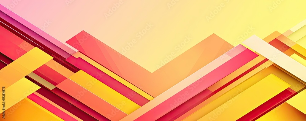 Poster symmetry gradient idea. vibrant abstract design with layers of pink and yellow shapes creating dynam