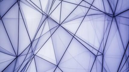 Obraz premium Abstract geometric purple and white translucent mesh network.