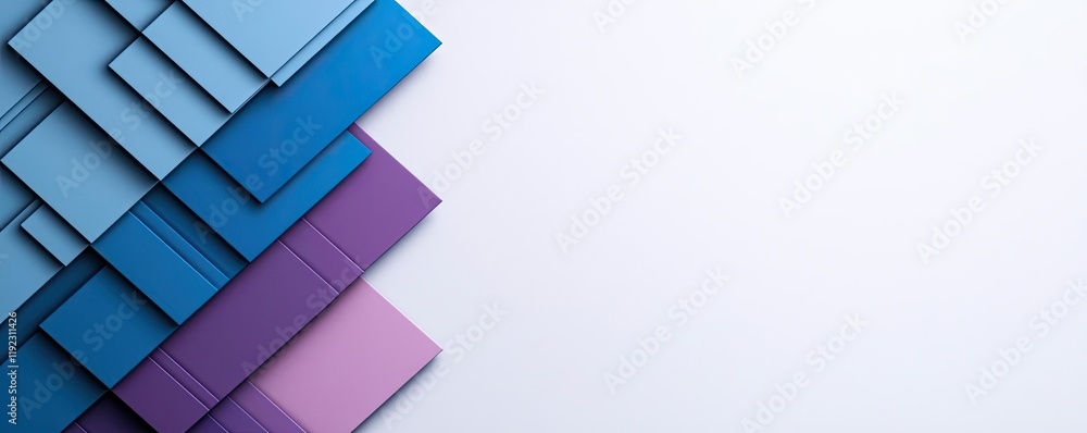 Poster symmetry gradient idea. abstract geometric composition of colorful stacked shapes on a white backgro