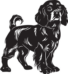 Intricately Detailed Spaniel Silhouette Vector Illustration
