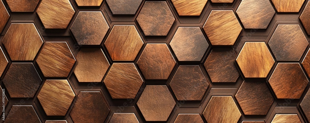 Poster symmetry gradient idea. wooden hexagonal tiles create a beautiful, textured background for various d