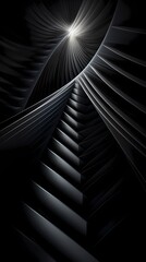 Obraz premium digital technology abstract black and white triangle spiral poster background