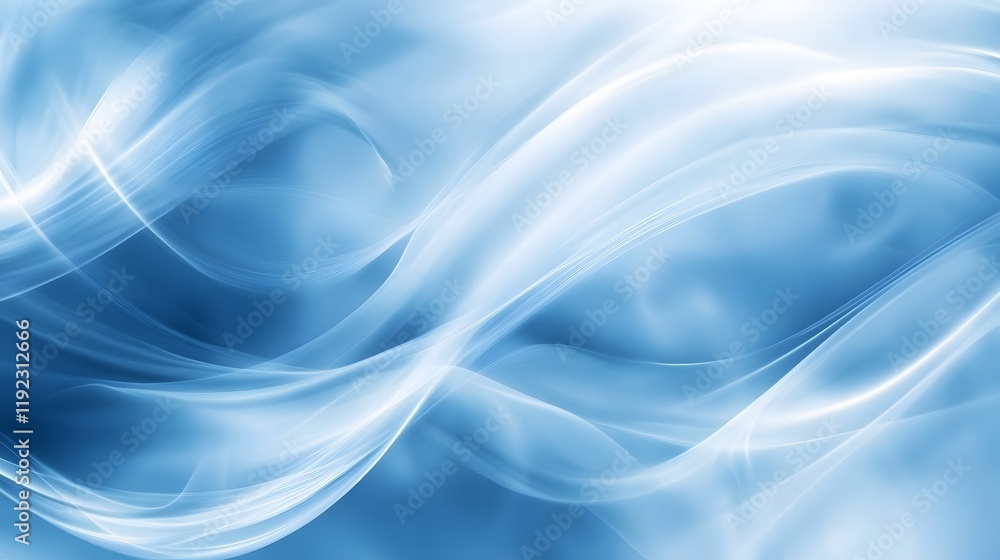 Poster fluid motion abstract background digital art blue color palette soft waves modern design concepts fo