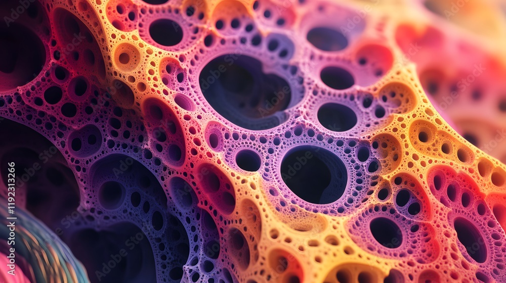 Poster exploring colorful fractal patterns abstract art digital imagery artistic environment close-up view 