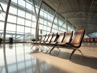 Airport terminal no people background An empty terminal Boarding Lounge.