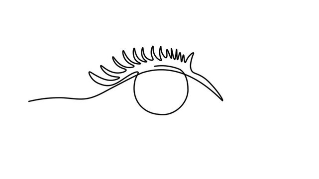 Abstract human eye, Self drawing animation one continuous line draw, logo