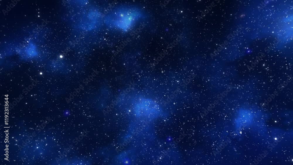 Wall mural blue nebula filling space, shining brightly against the dark background of space. stars and galaxy s