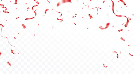 Red Confetti award Celebration. birthday, holiday and party element