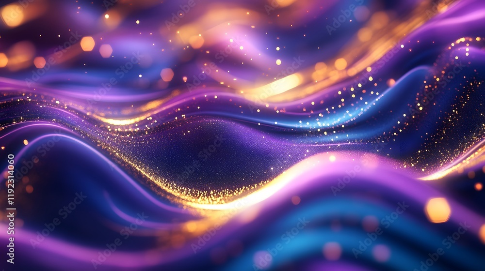 Aufkleber dynamic waves of light and color abstract visual art digital artwork vibrant environment close-up vi