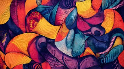 Vibrant abstract art composition digital creation colorful patterns creative studio artistic perspective visual exploration