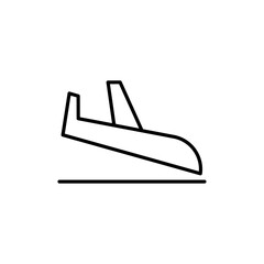 Arrivals plane icon Thin line art isolated