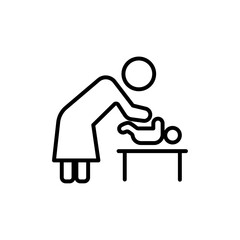 Babysitter icon Thin line art isolated