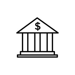 Bank icon Thin line art isolated