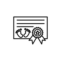 Birth certification icon Thin line art isolated