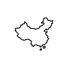 china map icon Thin line art isolated
