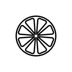 Obraz premium Citrus, lemon, lime, orange, tangerine slice icon Thin line art isolated