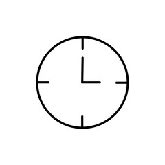 Clock icon Thin line art isolated
