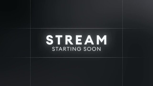 Live stream starting soon text motion graphic overlay animation for streamers