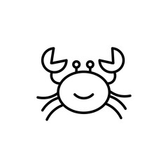 Crabs icon Thin line art isolated