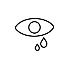 Crying icon Thin line art isolated