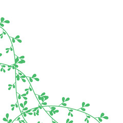 Botanical Corner of Green Leaves Branch