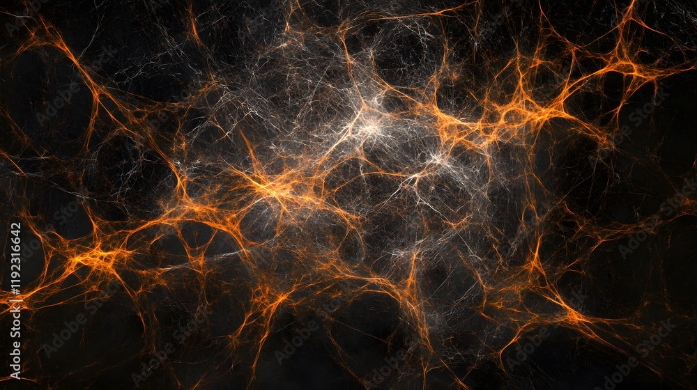 Poster dynamic neural connections abstract space digital artwork dark environment close-up view visual conc