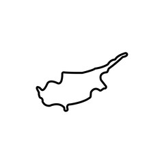 Cyprus map icon Thin line art isolated