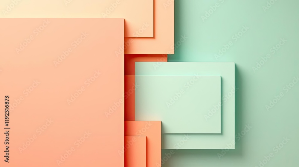Poster vivid gradient idea. colorful geometric shapes overlapping with soft shadows and modern design aesth