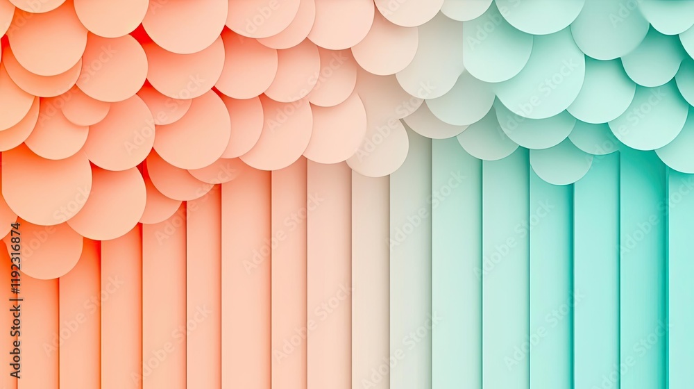Poster vivid gradient idea. a colorful abstract background with pastel circles and vertical lines.