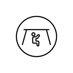 Earthquake safety place icon Thin line art isolated