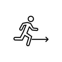 Emergency exit icon Thin line art isolated