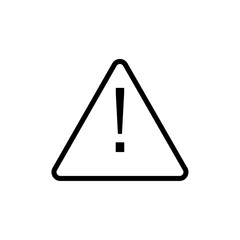Exclamation mark icon Thin line art isolated