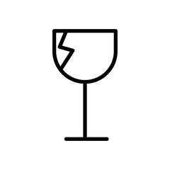 Fragile package icon Thin line art isolated
