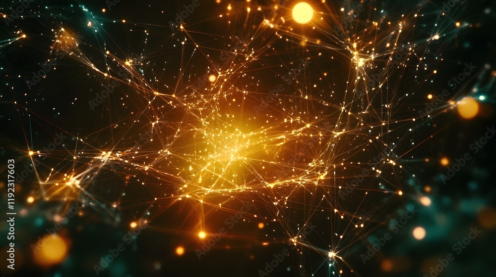 Poster dynamic energy flow abstract space digital art virtual environment close-up view science concept