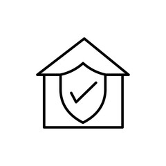 Fototapeta premium home insurance icon Thin line art isolated