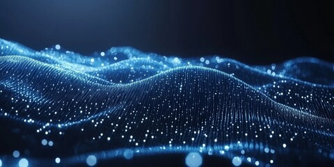 Abstract blue technology background with binary code  - ai