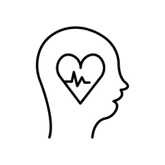 Mental Health icon Thin line art isolated