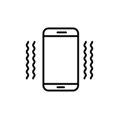 Mobile phone vibrating icon Thin line art isolated