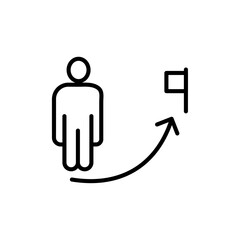 Mission Path icon Thin line art isolated