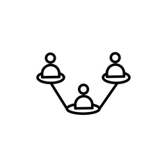 Modern teamwork icon Thin line art isolated