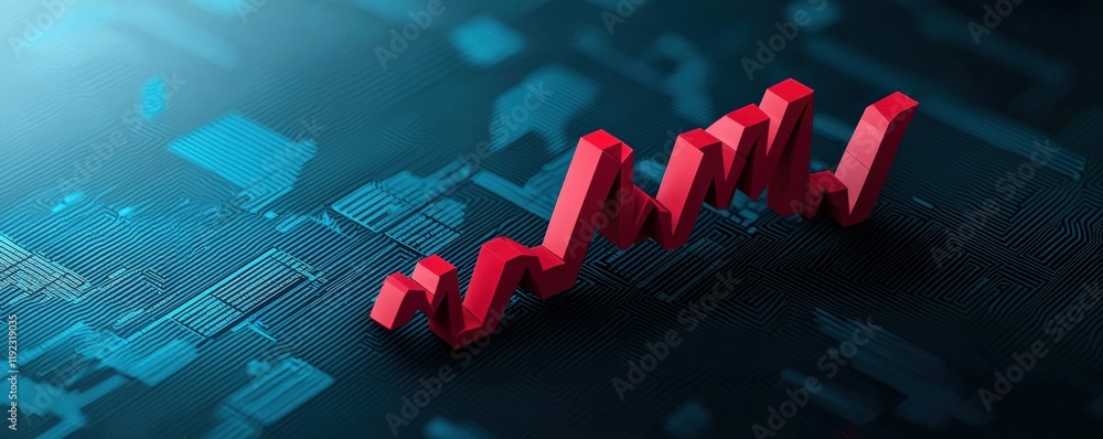 Aufkleber machine learning deep learning optimization concept. rising red chart illustrating financial growth 