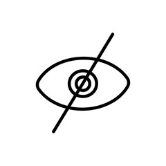 No view icon Thin line art isolated