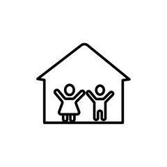 Orphanage house icon Thin line art isolated