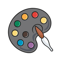 black artists paint palette vector icon, black artists paint palette vector illustration - simple illustration of black artists paint palette, perfect for black artists paint palette logos and icons