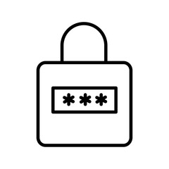 Password security icon Thin line art isolated