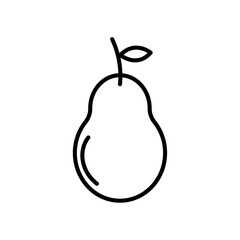 Pear icon Thin line art isolated