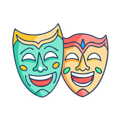 cultural masks vector icon, cultural masks vector illustration - simple illustration of cultural masks, perfect for cultural masks logos and icons