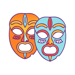 cultural masks vector icon, cultural masks vector illustration - simple illustration of cultural masks, perfect for cultural masks logos and icons
