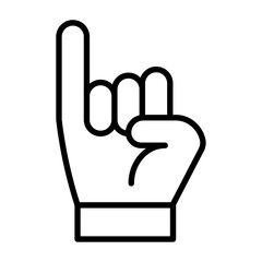 Pinky finger icon Thin line art isolated